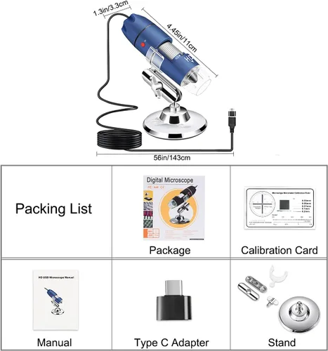 Vista 5 de Jiusion Microscopio digital USB 2K 2560x1440P para Android, Windows y Mac
