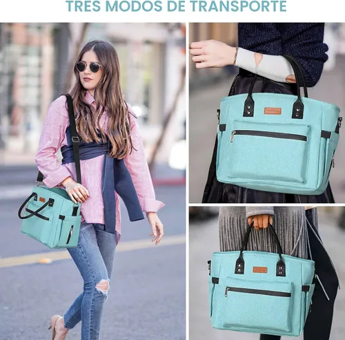 Vista 7 de Lonchera térmica para mujeres y hombres, lonchera para adultos con correa ajustable para el hombro, bolsa de almuerzo grande portátil para oficina