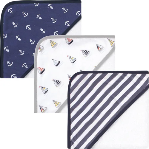 Vista 35 de Hudson Baby Toallas unisex con capucha de algodón para bebé, alfabeto, talla única