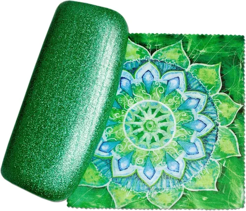 Vista 32 de La original e impresionante caja de gafas de concha dura, para mujer, de Spunky Soul Recubierto por un suave brillo Paño de limpieza