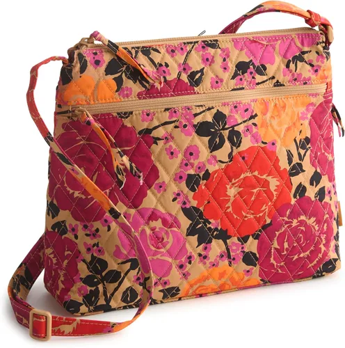 Vista 12 de Vera Bradley Bolso cruzado hipster de algodón de primera calidad con cremallera original para mujer Moonless Night