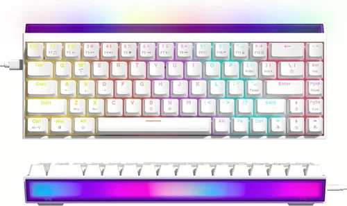 Vista 8 de Womier 60% Keyboard Gaming with Light Box, Wired Mechanical Keyboard with MCA Keycaps, OEM Profile, Programable, 64 Keys Hot Swap RGB Cream Custom