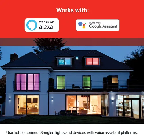 Vista 2 de Sengled Smart Home Hub Z01-hub, bombillas inteligentes Zigbee Smart Products usadas, compatibles con Alexa, Google Assistance, blanco, 1 paquete