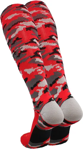 Vista 2 de TCK Sports Woodland Camo Calcetines de Compresión que Absorben la Humedad por Encima de la Pantorrilla FABRICADO EN EE.UU. Fútbol Americano