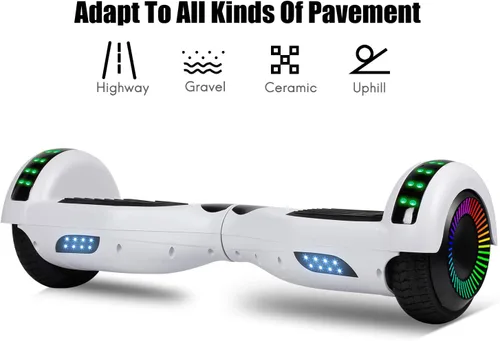 Vista 6 de LIEAGLE Scooter with Bluetooth Speakers and Colorful Wheel Hub Lights 6.5"&8.5"Hoverboard All-terrain Self-balancing Scooter for Kids Adults