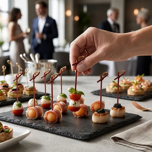 Vista 5 de Púas de aperitivos de 4 pulgadas, 1000 púas de nudo anudado, nudo en bucle, para alimentos o bebidas, brochetas de cóctel de bambú marrón, extremo
