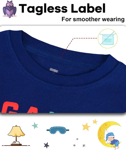 Vista 2 de Pijama para niños de 4 piezas, 100% algodón, talla 18 meses a 12 años