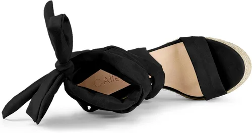 Vista 5 de Allegra K Sandalias de plataforma con cordones para mujer