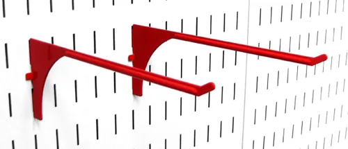 Vista 4 de Wall Control Pegboard - Par de ganchos ranurados extendidos de 9 pulgadas de alcance - Ganchos de metal ranurados para tablero de clavijas Wall Negro