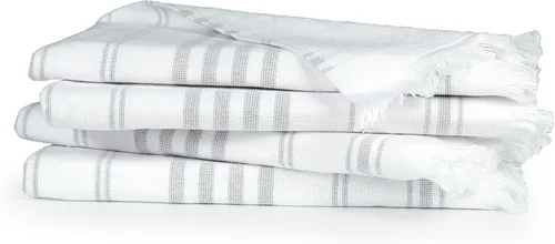 Vista 6 de Ample Decor Toallas de mano de algodón de 16 x 28 pulgadas, estilo turco, de secado rápido, toallas multiusos de cocina y baño, certificado Gris
