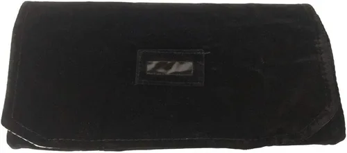 Vista 9 de Rollo de viaje portátil de joyería negro y gris terciopelo reloj pulsera tobillera caja de almacenamiento organizador de cadena bolsa de transporte