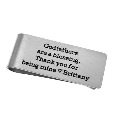 Vista 3 de Father's Day Money Clip for Dad or Grandpa, Personalized Money Wallet from Wife or Kids, Minimalist Pocket Wallet Cash Credit Business Card Holder