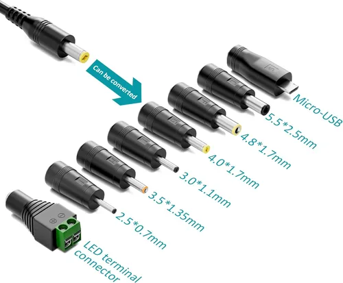 Vista 2 de Adaptador de fuente de alimentación de 12 V, 5 amperios, CA 100-240 V a CC 12 voltios 5A 3.5A 3.5A 2A 1A cable de alimentación transformador