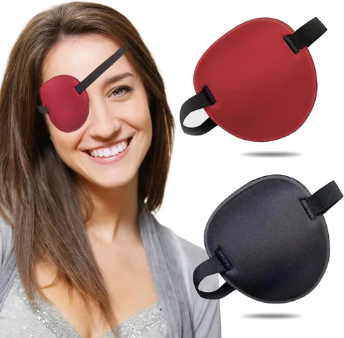 Vista 17 de 2 parches oculares, parches oculares médicos para adultos, parche ocular ajustable 3D, parches oculares suaves para ambliopía u ojo vago, válidos