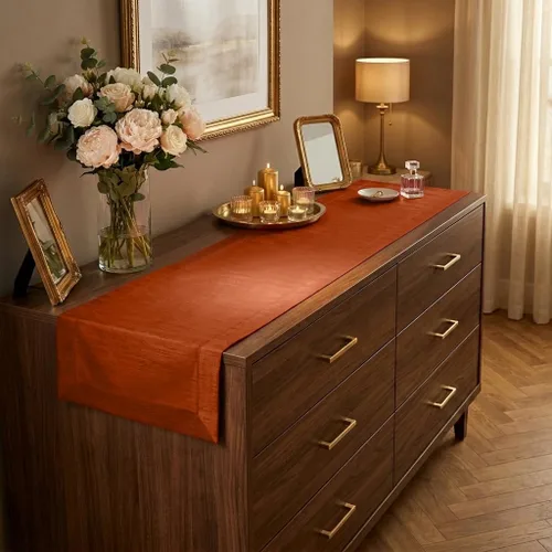Vista 12 de Luxe Shine™ by D'Moksha - Camino de mesa negro de 36 pulgadas, elegante camino de mesa de seda, lavable a máquina, 14 x 36 pulgadas para tocador