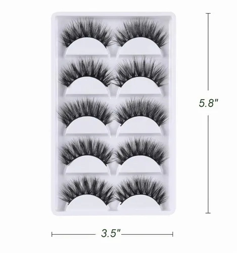 Vista 7 de Pestañas postizas 3D, pestañas postizas de visón sintético 3D, hechas a mano, dramáticas, gruesas, cruzadas, negras, naturales, esponjosas, largas