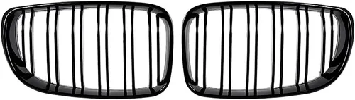 Vista 4 de Astra Depot Parrilla frontal con forma de riñón, color negro brillante, compatible con BMW Serie 1 E81, E82, E87, E88 2007-2011