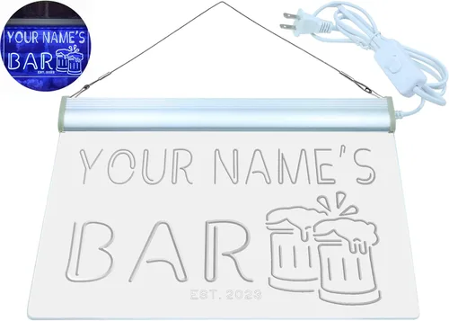 Vista 9 de ADVPRO Letrero de neón LED personalizado con texto en inglés «Your Name Est Year» (12 x 8.5 pulgadas) st4s32-w1-tm-b