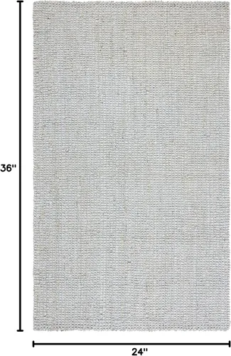 Vista 2 de SAFAVIEH Colección de fibra natural - Alfombra decorativa de yute, 2 x 3 pies, color gris, hecha a mano, ideal para áreas de alto tráfico