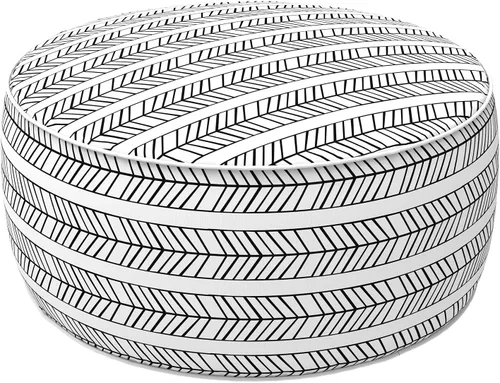 Vista 35 de LVTXIII Otomana inflable para interiores y exteriores, reposapiés redondo, 21 pulgadas de diámetro x 9 pulgadas de alto, todo clima, portátil, Hojas