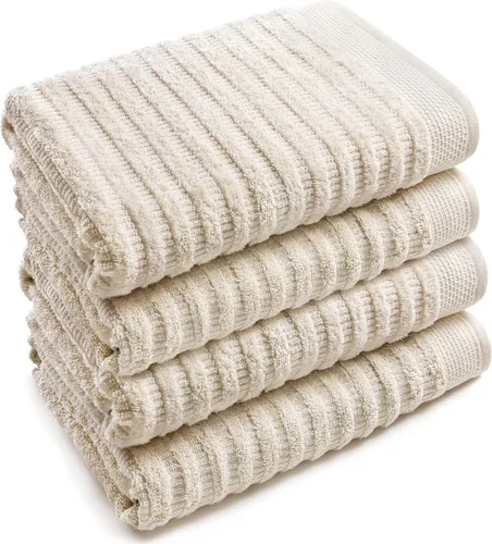 Vista 8 de Softerry Juego de toallas de baño de algodón orgánico puro, 100% algodón suave, extra absorbentes y duraderas, de secado rápido de 500 GSM, calidad
