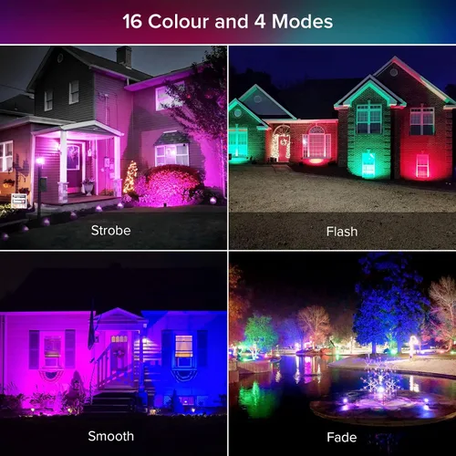 Vista 4 de SANSI Luz de inundación LED superbrillante equivalente a 200 W, RGBW luces LED que cambian de color al aire libre con tecnología de cerámica, 30 W
