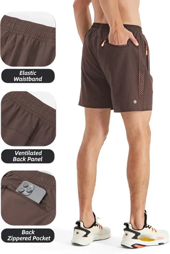 Vista 4 de Pantalones cortos deportivos para hombre, pantalones cortos de entrenamiento para correr, tenis, gimnasio, 5, 7, 9 pulgadas, cómodos, ligeros, 3