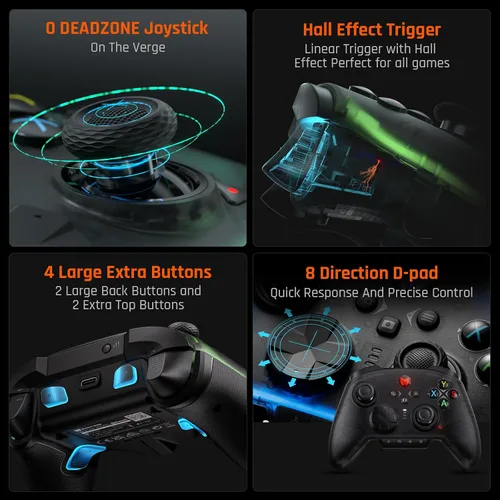 Vista 5 de BIGBIG WON Wireless Switch Controllers for Nintendo SwitchPC WindowsAndroidIOS, Bluetooth Wired PC Game Controller With 6-Axis