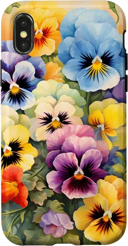 Vista 5 de Southern Boho Chic Happy Pansy Floral Garden Bouquet Case for iPhone 17