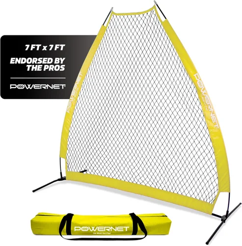 Vista 10 de PowerNet Baseball Training Equipment Baseball Net, Portable Softball Batting Practice Pitching Screen, 7-FT I-Screen or A-Frame Pitching Net