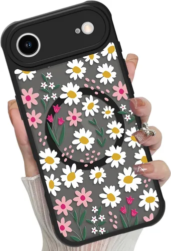 Vista 84 de Funda magnética para iPhone 17 Pro [compatible con MagSafe], bonita funda de moda con estampado de leopardo negro, translúcida, mate, parte trasera