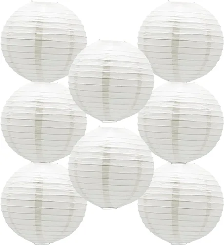 Vista 40 de Linternas de papel doradas chinas, japonesas, colgantes, redondas, para decoración de fiesta de Año Nuevo y Año Nuevo Lunar (12 unidades)