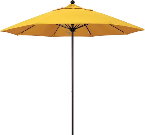 Vista 30 de California Umbrella ALTO908117-5410 Venture Series - Sombrilla comercial para patio, 9 pies redonda, color azul aire Sunbrella