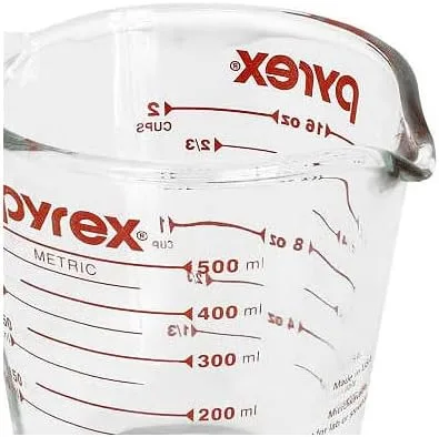 Vista 8 de Pyrex Prepware 6001075 - Taza medidora, diseño de gráficos rojos, transparente