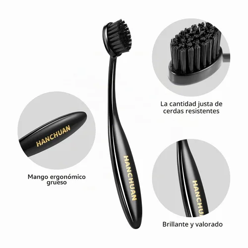 Vista 4 de Cepillo de precisión para cabello natural, control de bordes portátil y cepillo de cerdas