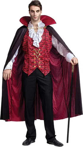 Vista 7 de Spooktacular Creations Renaissance Medieval Scary Vampire Deluxe Halloween Costume For Men Role-Playing Sins Cosplay