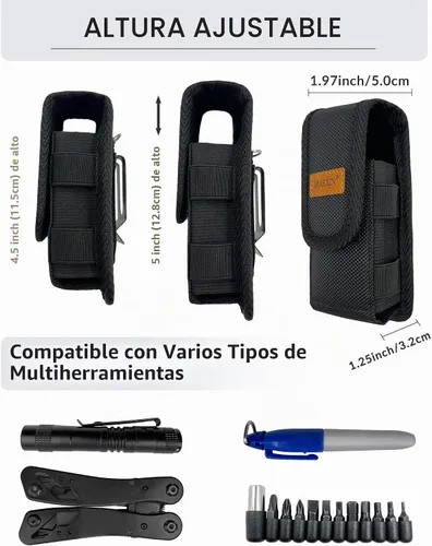 Vista 3 de Funda multiherramienta-bolsa EDC, funda multiherramienta para cinturón, pequeños accesorios de bolsa de herramientas tácticas, funda organizadora