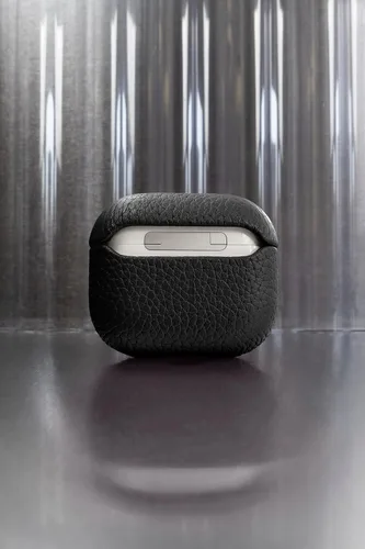 Vista 4 de Tapper Funda de cuero negro / chapado en oro de 18 quilates para AirPods (3ª generación)