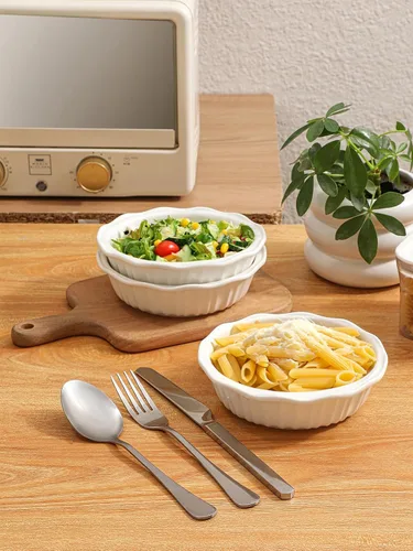 Vista 2 de LIFVER Sartenes de cerámica para hornear de 6 pulgadas, juego de 4 platos profundos para tartas de 11.6 onzas, mini platos redondos para tartas
