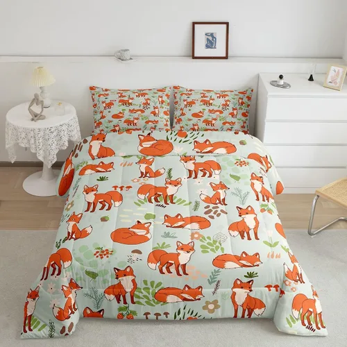 Vista 24 de Feelyou Juego de edredón de panda de dibujos animados para niños, edredón de animales lindos para niños y niñas, juego de ropa de cama kawaii panda