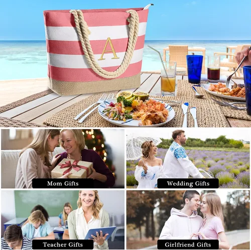 Vista 16 de YOOLIFE Bolsas de playa para mujer, bolsa de lona de viaje, bolsa impermeable para piscina, artículos esenciales de viaje, regalos para mujeres