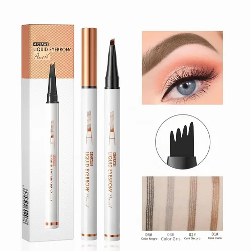Vista 4 de Yulinlon Q707 - Lápiz de Cejas Preciso de 4 Puntas, Lápiz de Cejas Impermeable de Larga Duración, para Cejas Naturales y Definidas, Fácil de Usar