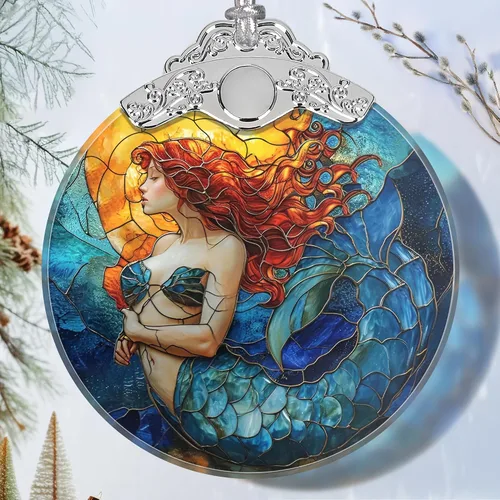 Vista 8 de Ornamento de Hada de Vidrio Emplomado de Navidad - Decoración para el Hogar - Ideas de Regalos Navideños - Intercambio de Regalos - Hada Hermosa