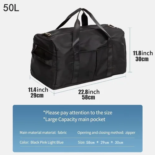 Vista 2 de Bolsas de lona deportivas con bolsa de gimnasio para mujeres y hombres, bolsa impermeable de viaje con bolsillo húmedo y compartimento para zapatos