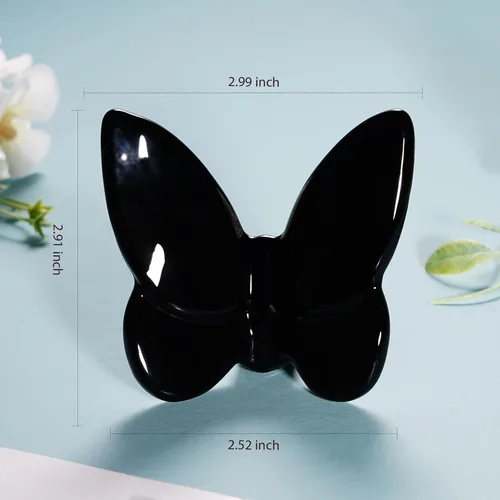 Vista 6 de Lioaeust Estatuas de Mariposa de Cristal, Figura de Mariposa Voladora Decoración de Mariposa de Cristal de Vidrio Tallado Estatua de Animal