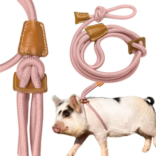 Vista 10 de PORCINE® Arnés y correa para mini cerdo, arnés totalmente ajustable con correa de estilo infinito, ideal para cerdos pequeños y medianos, duradero