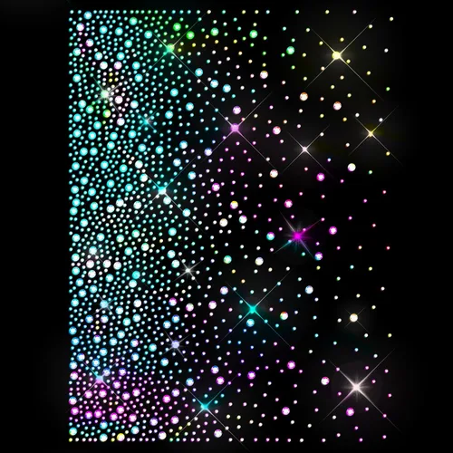 Vista 10 de 9 Hojas de Transferencias de Diamantes de Imitación Termoadhesivos, Calcomanías de Transferencia Hotfix de Cristal con Purpurina, Apliques