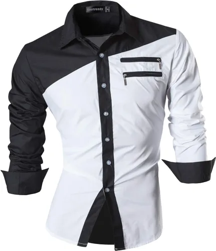 Vista 96 de JZS041, camisa de vestir de manga larga para hombre