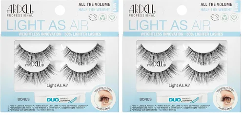 Vista 8 de Ardell Light As Air - Pestañas postizas 523 – Pestañas ligeras y finas con volumen natural, banda Invisiband suave y cómoda para uso diario