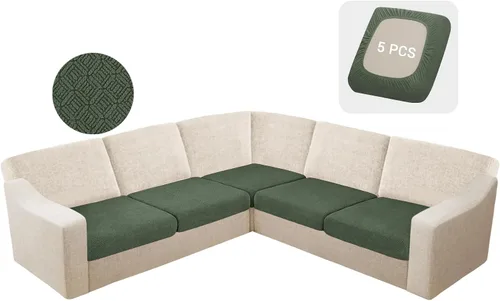 Vista 50 de HDCAXKJ - Fundas impermeables para cojín de sofá modular, fundas elásticas para cojín de sofá de esquina, fundas protectoras de muebles de jacquard